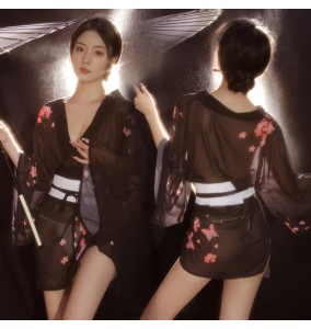 FEE ET MOI - Japanese Retro Sakura Kimono Set (Black)